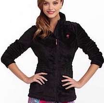 Black Maddie Fleece Zip Front Jacket Size Small