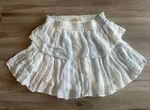 Love Shack Fancy S White Tiered Cottage Core Mini Skirt