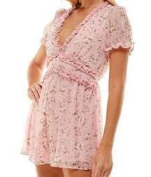 NWOT Trixxi Women's Pink Ruffled Short Sleeve Daytime Romper Juniors Size XL