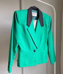 Vintage  For ASL Green Cropped Suit Jacket