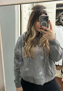 Grey Hoodie With Stars 