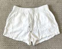 For The Republic White Linen Blend Shorts