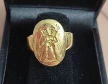 Greek Artist Designed 18kt Eros Ring Solid Size 7