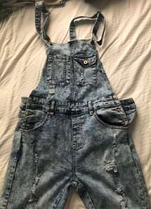 Distressed Jean Overalls