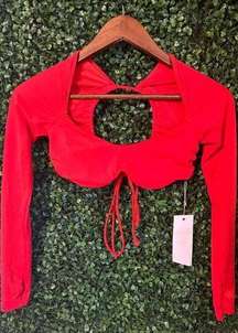 We are HAH Hot as Hell Keep It Up Swim Top Sz XS Red NWT