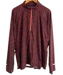 Xersion Women’s Burgundy Mock Neck Long Sleeve Quarter-Zip Pullover Size XXL