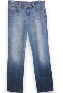 DKNY Soho Jeans Medium Wash Mid Rise Flap Back Pockets Y2K Stretch woman’s 8