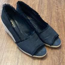 Ralph Lauren Espadrilles Wedges black size 9 linen