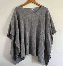 Loft Grey Oversized Ribbed Poncho Sweater XS Small Medium Large Comfy Winter