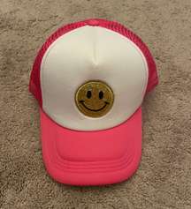 NWOT Pink Smiley Face Trucker Hat