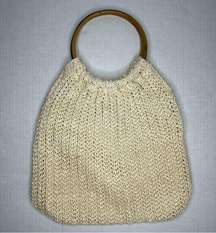 Vintage 70’s Sears, Roebuck & Co Raffia Straw bag with bamboo handles