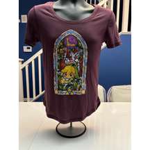 Nintendo Legend Of Zelda Wind Waker HD Stained Glass Burgandy Shirt