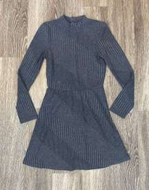 Womens  Grey Long Sleeve Dress - XS