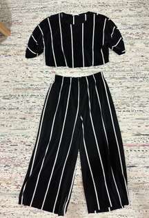 2 Piece Short Sleeve + Wide leg pant