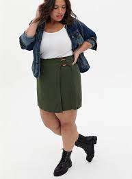 Torrid Olive Green Foldover O-Ring Skort Size 2X