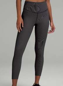 Lululemon Base Pace High-Rise Tight 25” Two-Toned Ribbed in Black/Gull Gray