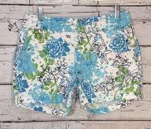 FASHION BUG Stretchy Cotton Shorts White Floral Print-10