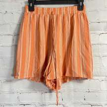 Francesca's Dee Elly Womens Shorts Sz S Salmon Peach Lined High Rise Drawstring