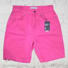 Denim Co Hot Pink Barbie Bermuda Denim High Rise Women's Denim Shorts Size 6