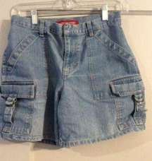 Gloria Vanderbilt Vintage Y2K Cargo Jeans Shorts Womens Size 4