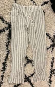 Striped Pj Pants And Matching Gray Shirt 