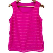 Coldwater Creek Womens S Sequin Tank Top Fuchsia Hot Pink Knit Woven Stretch