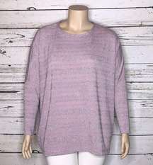 Bisou Bisou NWT XL Purple Stripe Oversized Sweater