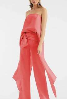 Sachin & Babi Women's Asymmetrical Handkerchief Crop Top Coral Size 0