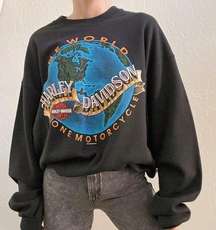 Vintage Harley-Davidson 1990's One World Graphic Crewneck Sweatshirt