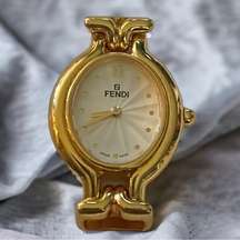 Fendi 640L gold plated watch face