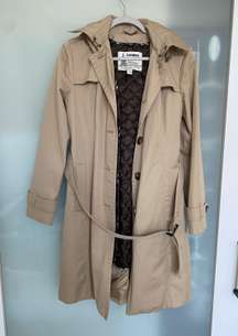 Vintage 90s Y2K  trench coat with detachable inside layer and hood