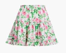 NWT Hill House The Paz Skirt Linen in Pink Roses