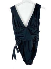 NWT We are HAH x Free People Cut to the Chase One Piece Swimsuit Black Large L