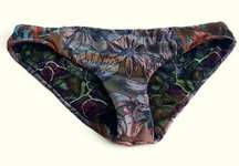 Maaji reversbile pink and orange floral bikini bottom, size medium, brand charm