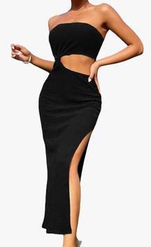 Black Cut Out Midi Dress