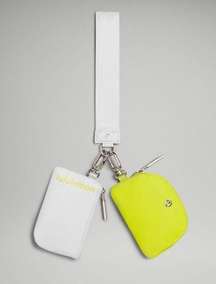 NWT Dual Pouch Wristlet in Vapor/Lichen Lime