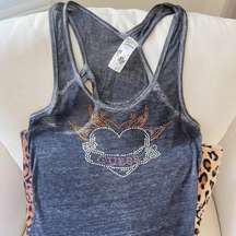 Guess Vintage y2k 2000s  los angeles rhinestone bling tank top