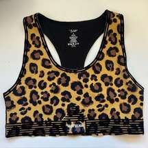 Adam Selman Sport Bonded Active Tank Sports Bra size Small honey leopard