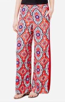 Anthropologie Lilka Orange Printed Cotton Boho Palazzo Pants Size S