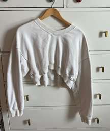 Cropped V Neck Crewneck