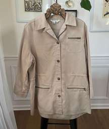 Saks Fifth Avenue Tan Safari Suit Ankle Pants Jacket XL