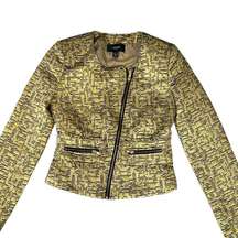 Mango Gold And Black Metallic Short Blazer XS