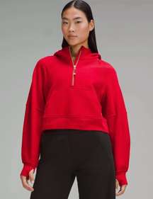 Lululemon Red Half-Zip Scuba Hoodie