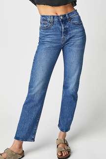 Wedgie Straight High-Waisted Button Fly Denim Jeans 30