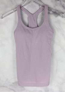 Athletica Ebb to Street Ribbed Stretch Racerback Tank Top Lavender 2