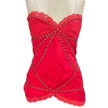 MARCIANO Silk studded corset bustier Size small