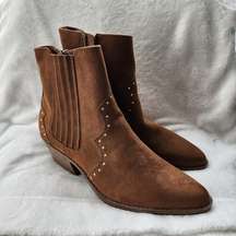 Brown Western Booties, Women's 9