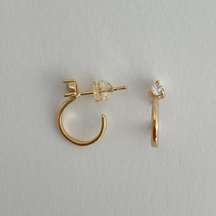 Established Jewelry Dainty Gold Hoop Earrings With Cubic Zirconia