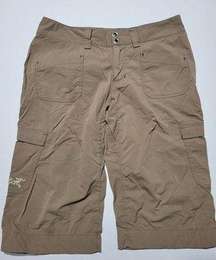 Women's Arc'teryx Bermuda Shorts Long Hiking Lightweight Size 6 Brown