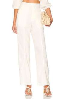 Revolve Satin Wide Leg Pant White SIZE XS Trouser Slouchy More to Come Danna NEW